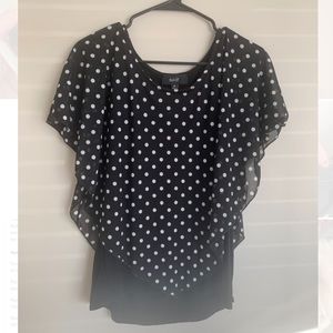 Black and white polka dot top